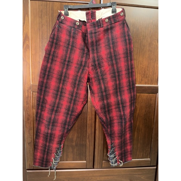 Vintage Woolrich Pants Mens Buffalo Plaid Wool 50s Hunting Heavy Outdoor